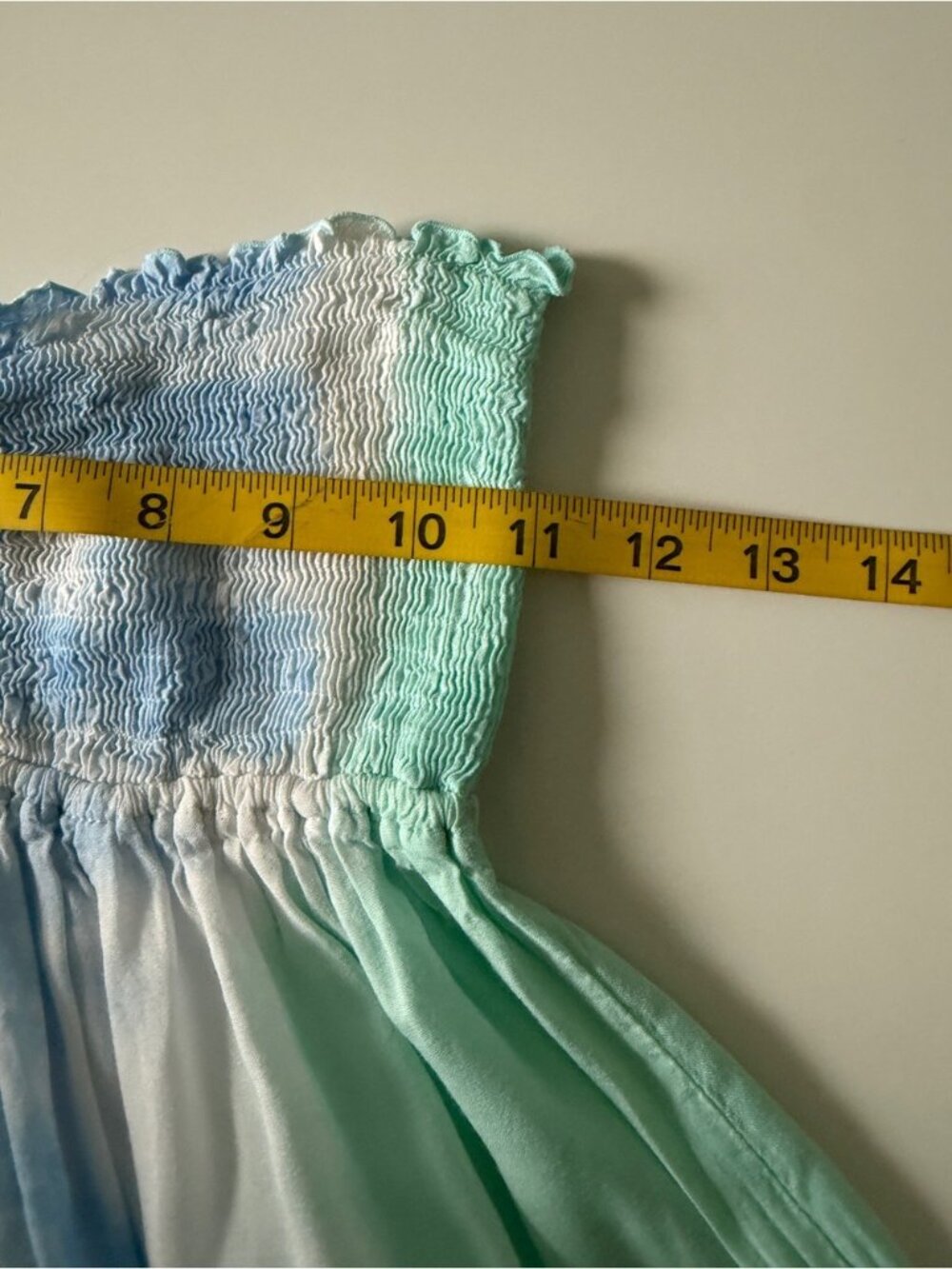 Tiare Hawaii Jasmine maxi dress in blue and green ombré one size - Picture 8 of 10